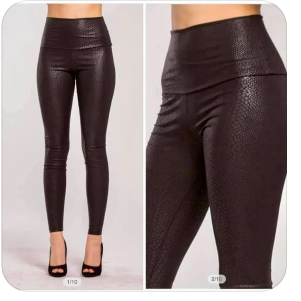 Cherish faux snake embossed legging
